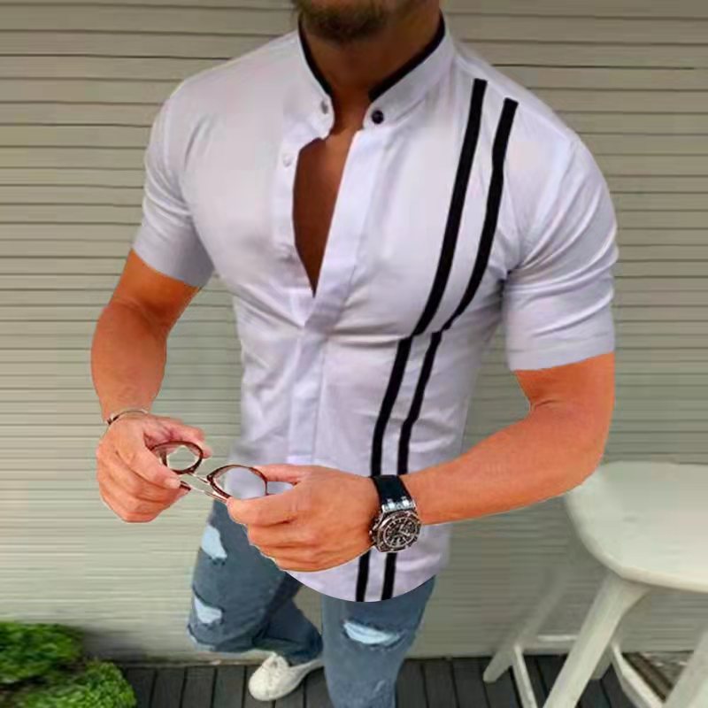 Casual striped short sleeve shirt