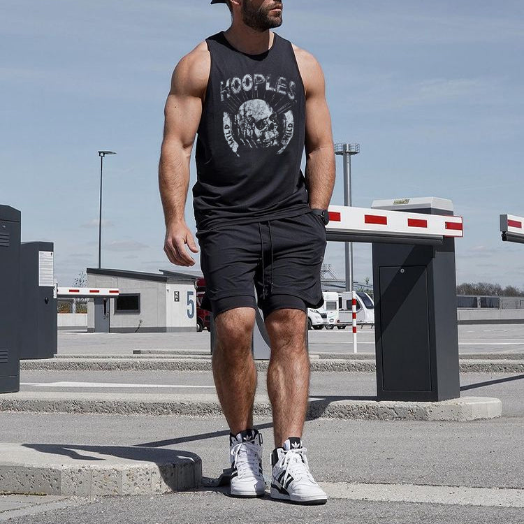 Skull Graphic Print Loose Casual Men's Tank Top