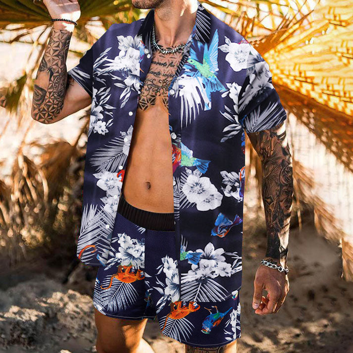 Fashion Casual Print Resort Style Suit