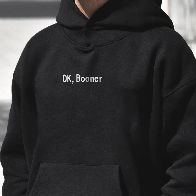 OK, Boomer Men's Fashion Loose Fit Hoodies