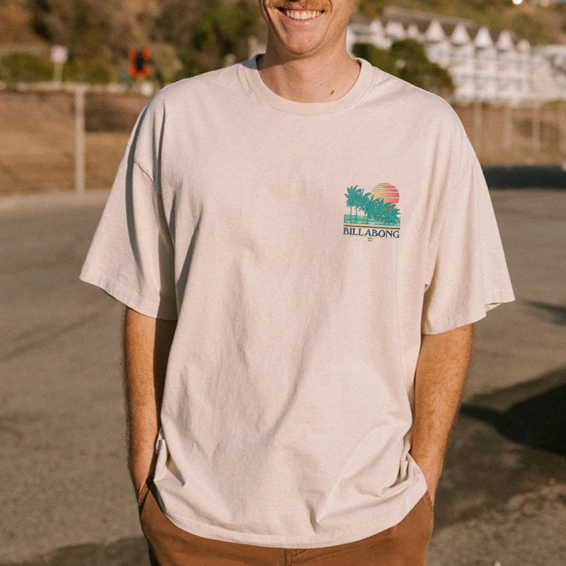 Beach Vacation Coconut Tree Graphic Print Casual Men's T-Shirt