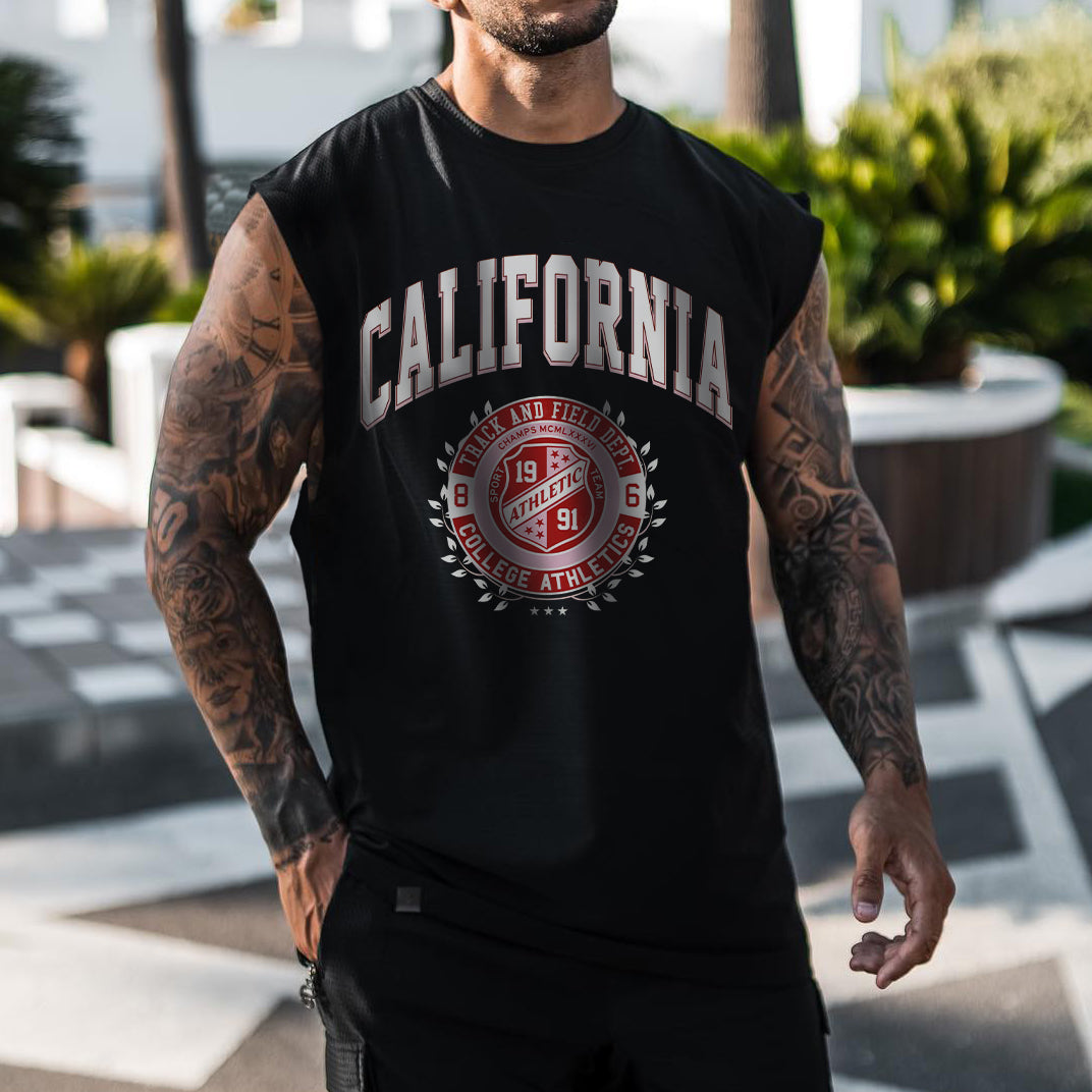 California Men's Streetwear Casual Tank Top