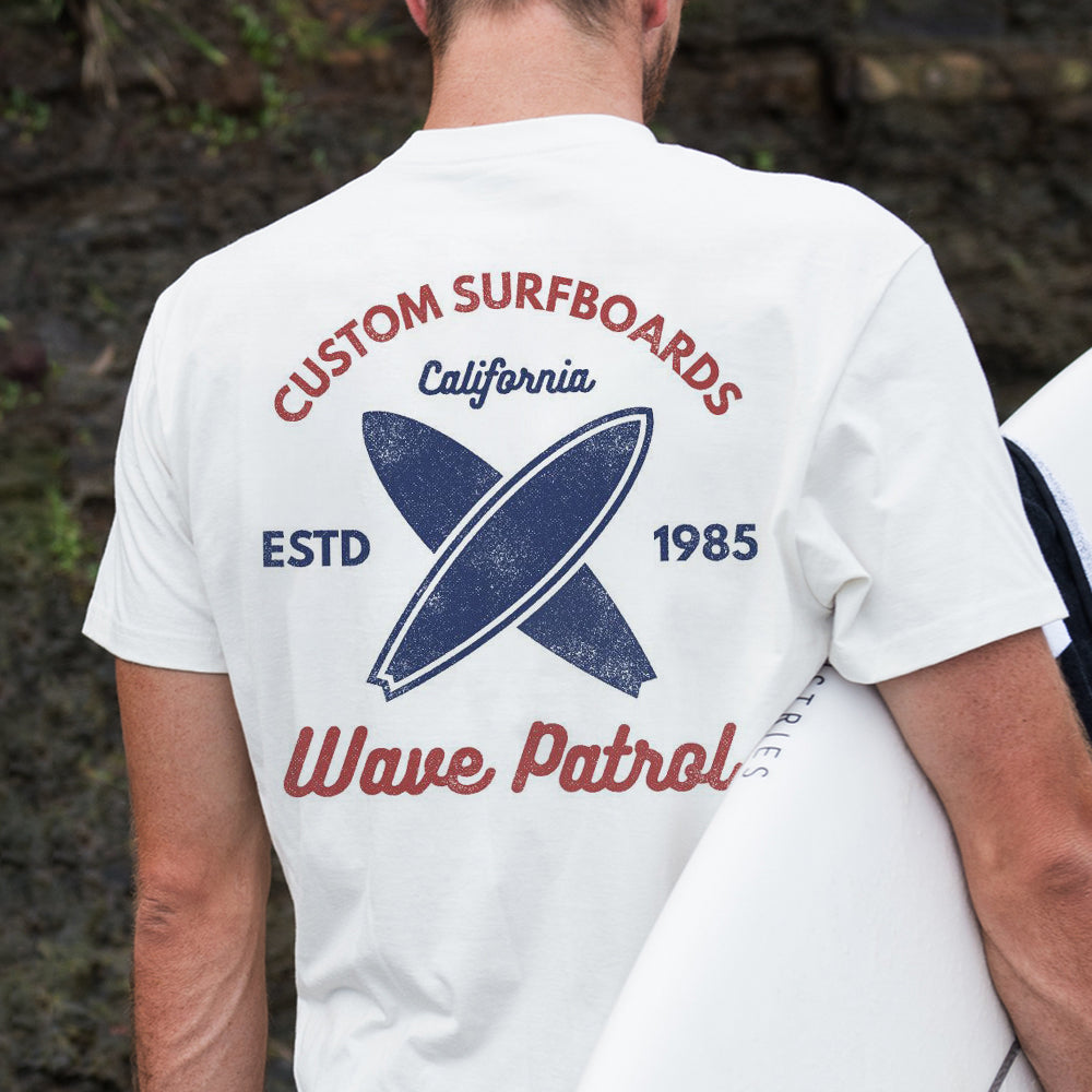 Beach Vacation Surfboard Graphic Print Casual Men's T-Shirt