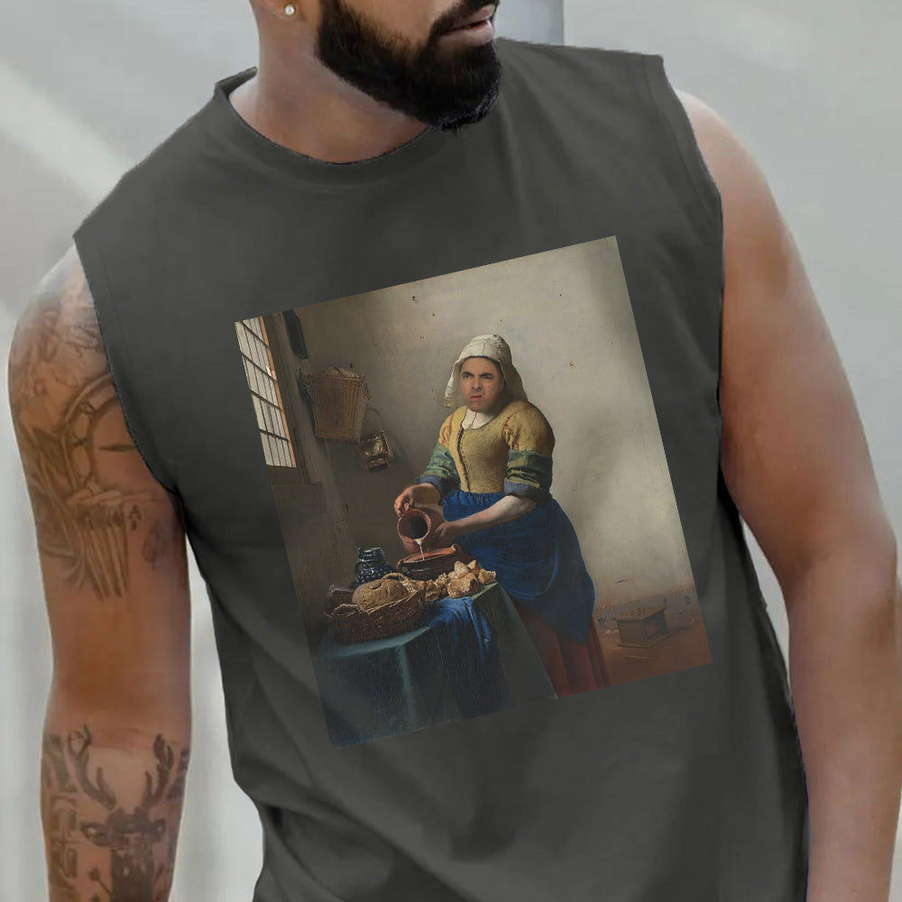 Creative Graphic Print Sports Casual Men's Tank Top