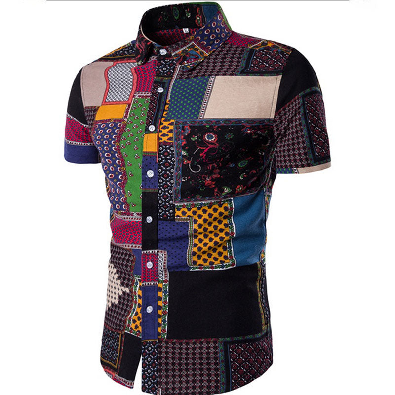 Men's lapel Print Two-piece Suit