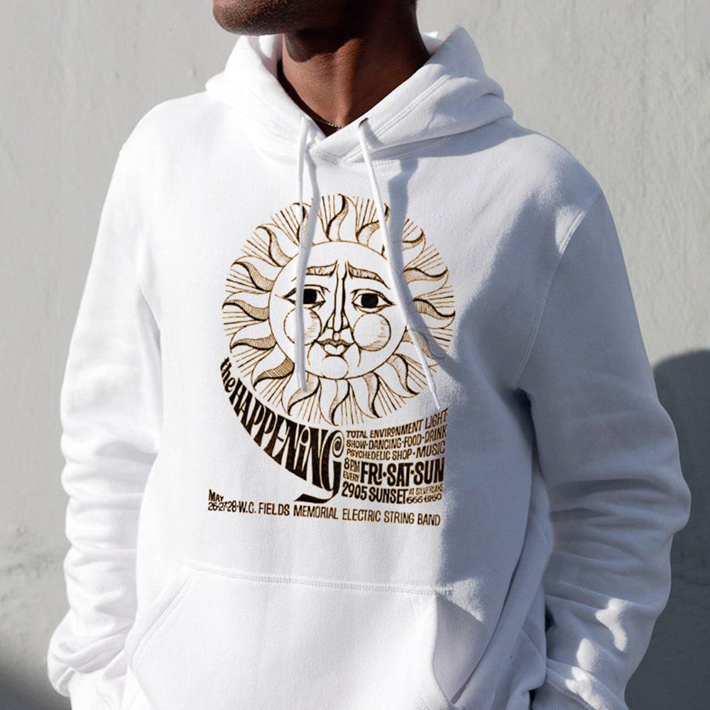 Sun & Alphabet Graphic Print Men's Oversize Hoodie