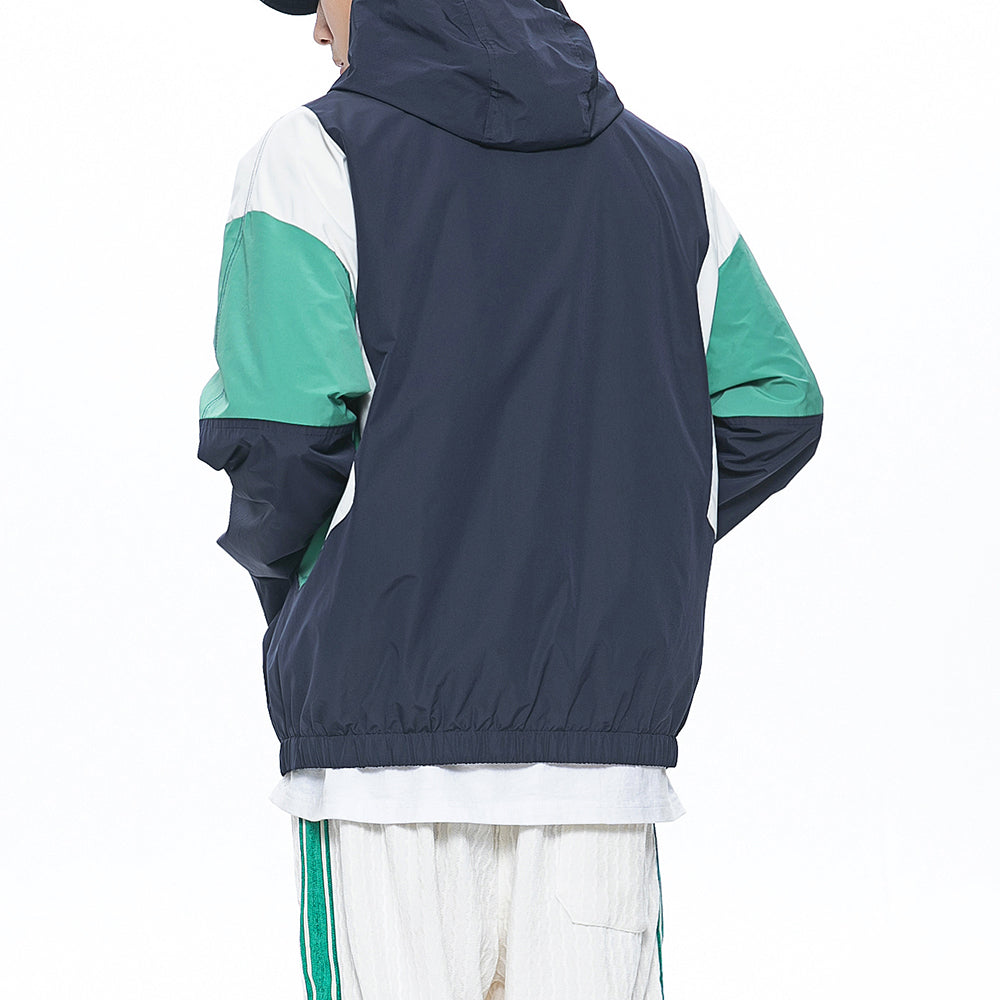 Men's Stitching Zipper Up Hoode Jackets