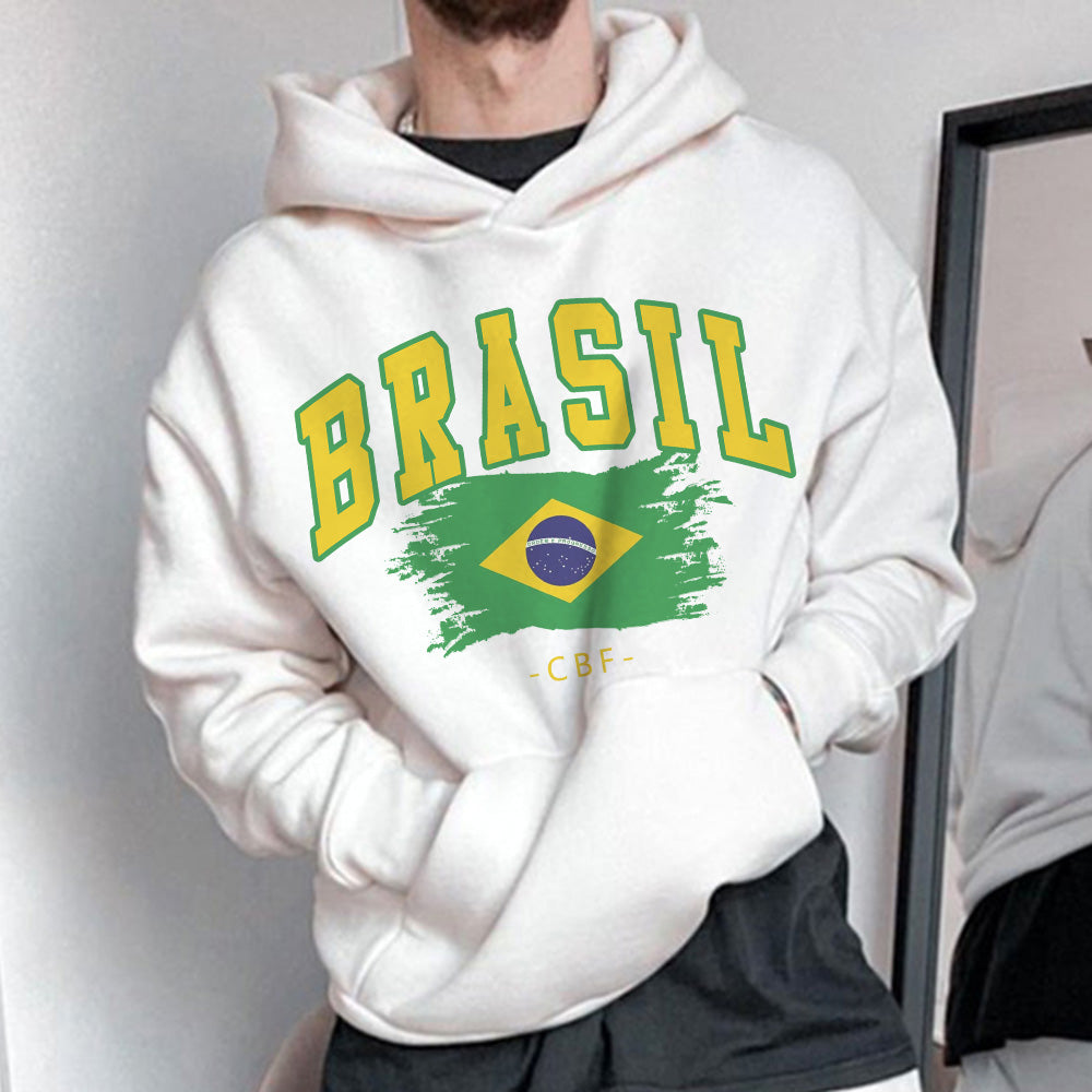 Brasil Soccer Men's Fleece Hoodie 320g