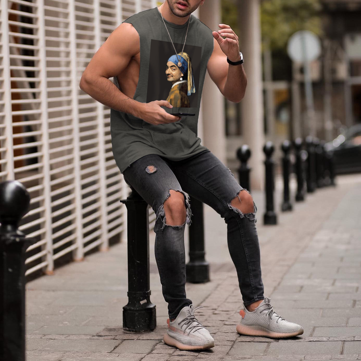 NOVAROPA™ Spoof Art Creative Print Men's Tank Top