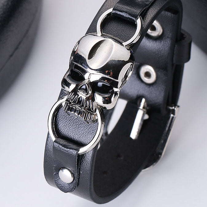 Personalized Punk Skull Vintage Leather Bracelet