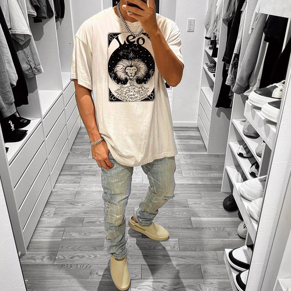 Leo Graphic Print Casual Men's T-Shirt
