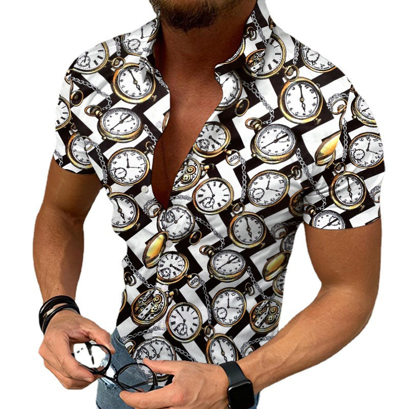 Casual Summer Beach Cardigan Cross Border Print Shirt