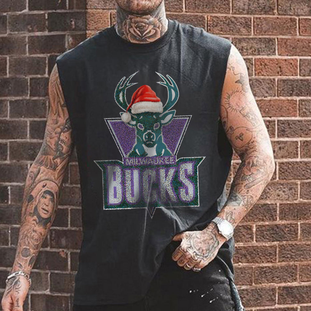 Milwaukee Bucks Men's Christmas Funny Tank Tops
