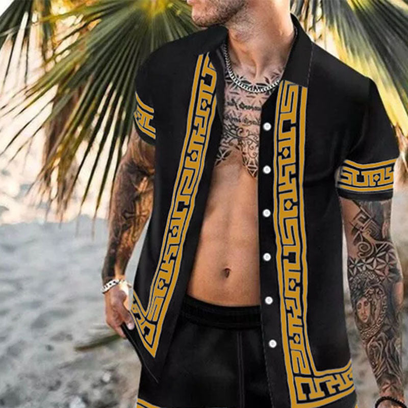 Casual printed short sleeve shirt