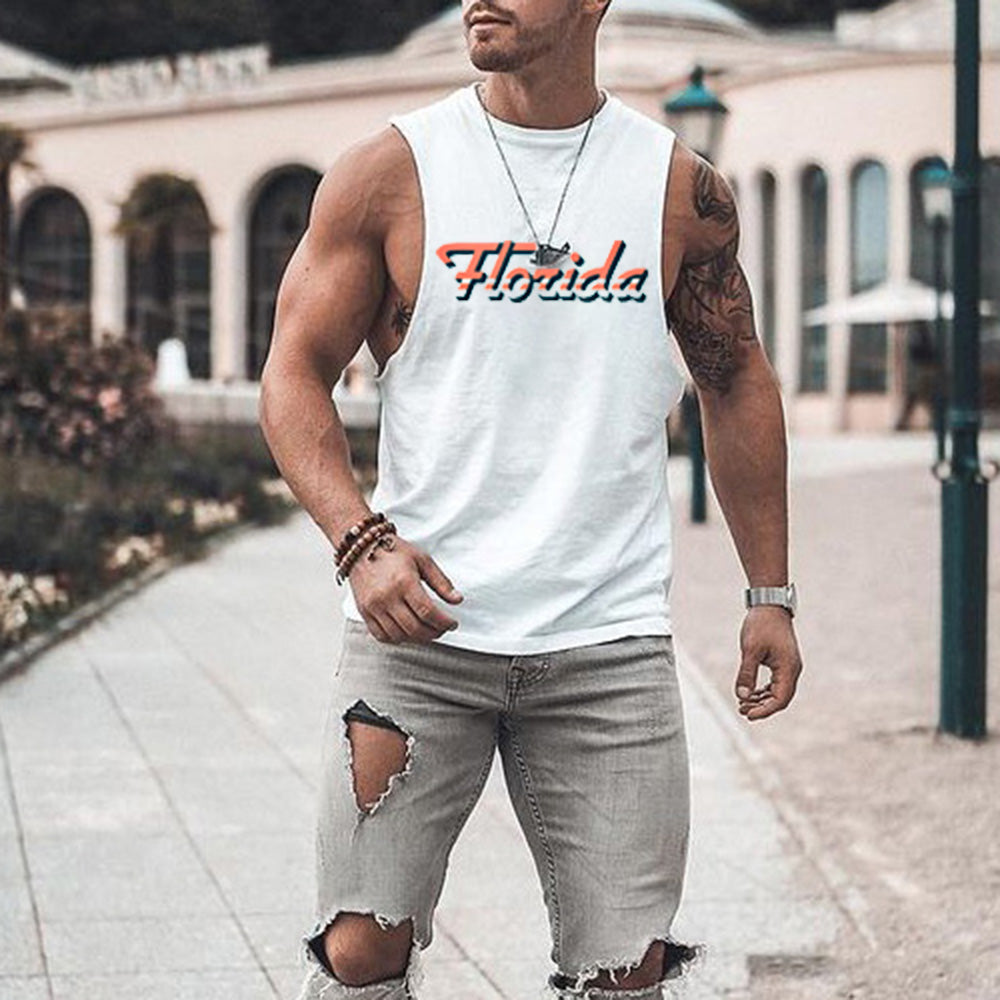 Florida Letter Graphics Casual Basic Men's Tank Top