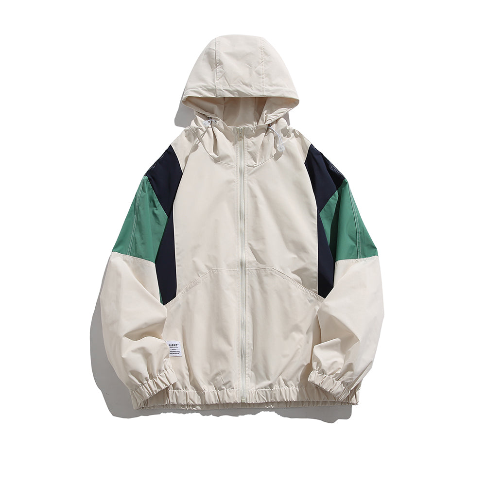 Men's Stitching Zipper Up Hoode Jackets