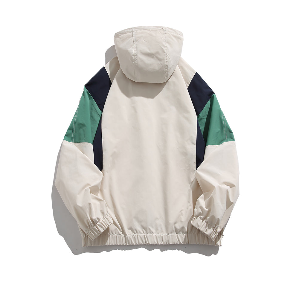 Men's Stitching Zipper Up Hoode Jackets