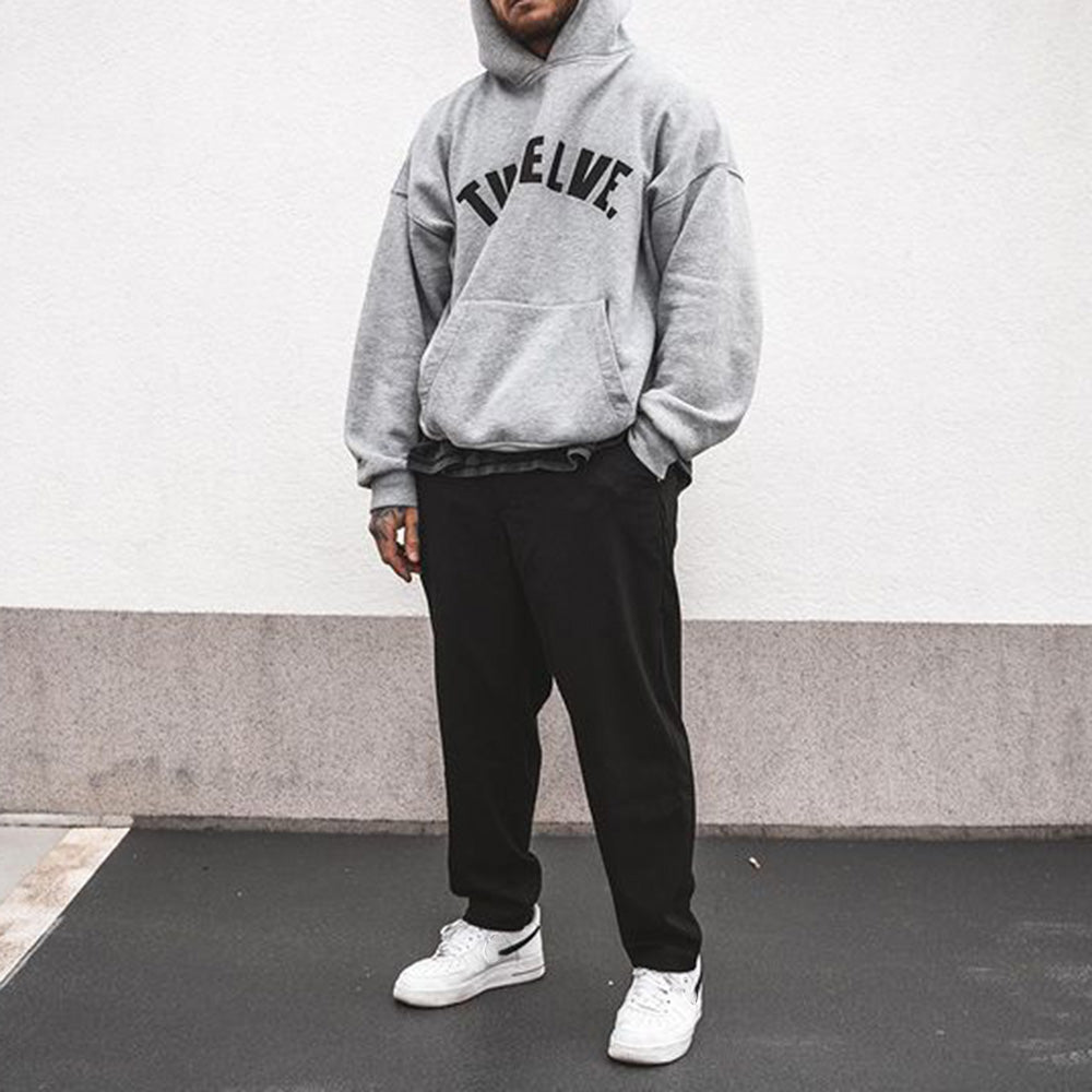Alphabet TWELVE Graphic Print Men's Oversize Hoodie