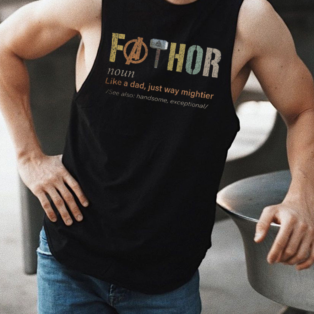 Father's Day Letter Graphic Print Casual Men's Tank Top