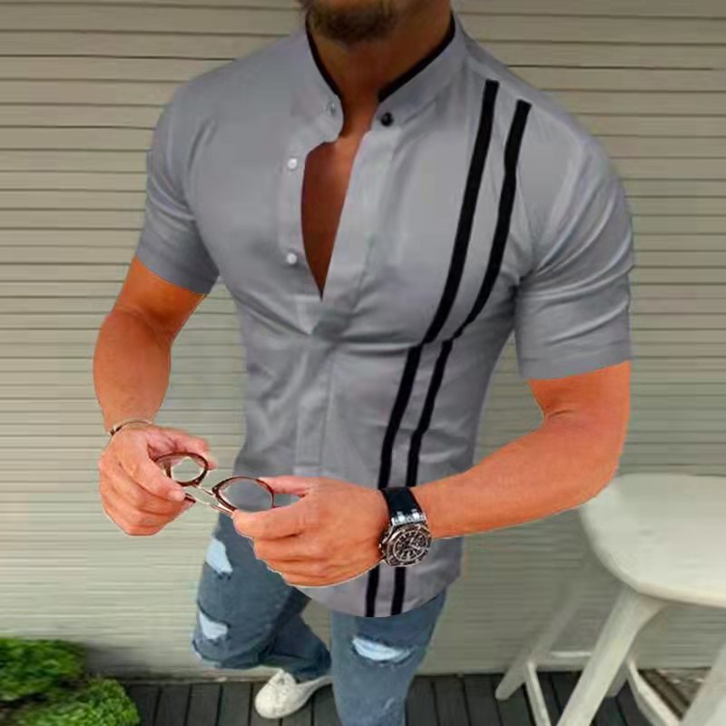 Casual striped short sleeve shirt