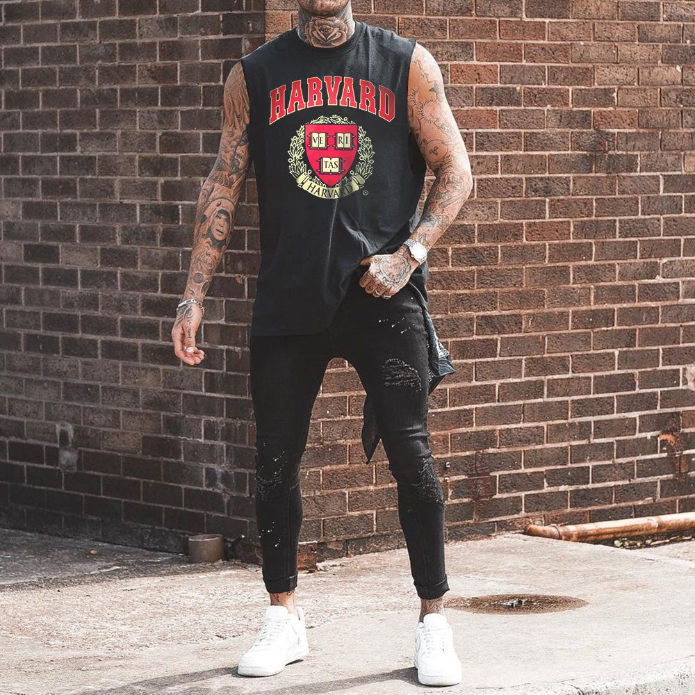 HARVARD Letter Graphics Casual Men's Tank Top