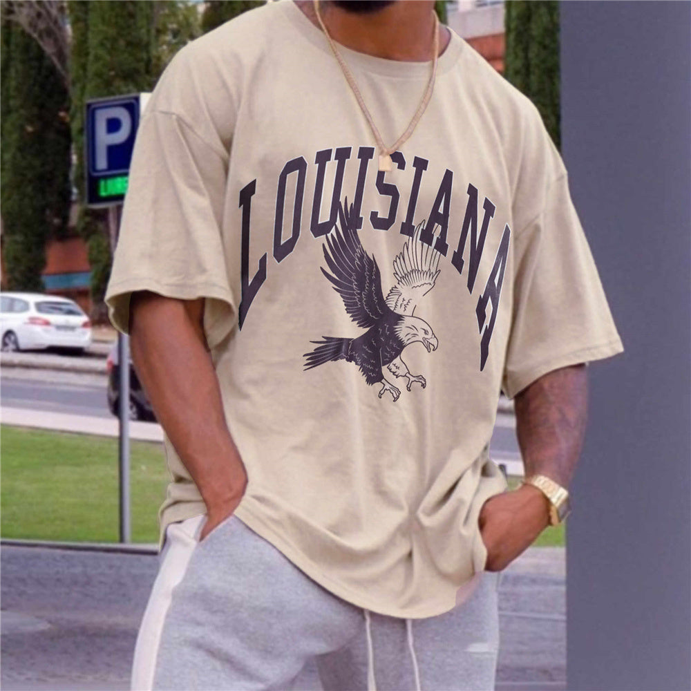 Personalized Place Print Casual Round Neck Short Sleeve T-Shirt