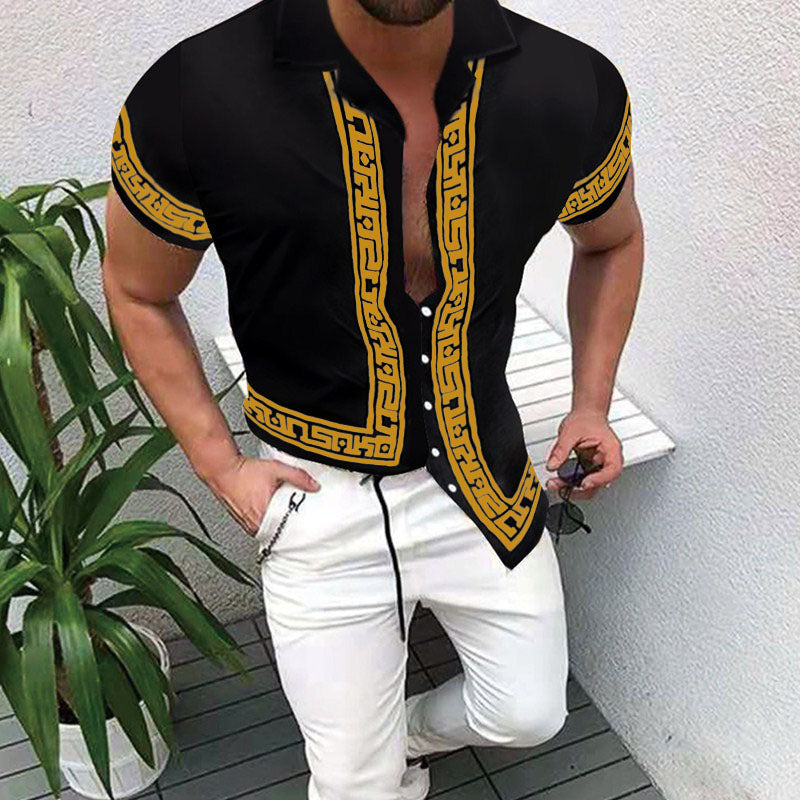 Casual printed short sleeve shirt