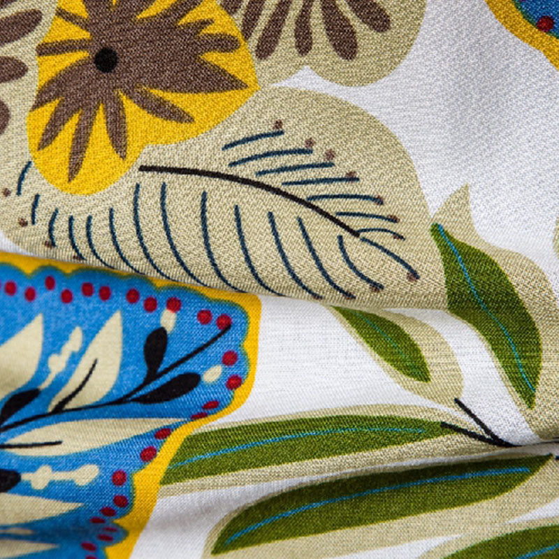 Cotton And Linen Printed Pocket Button-down Shirt