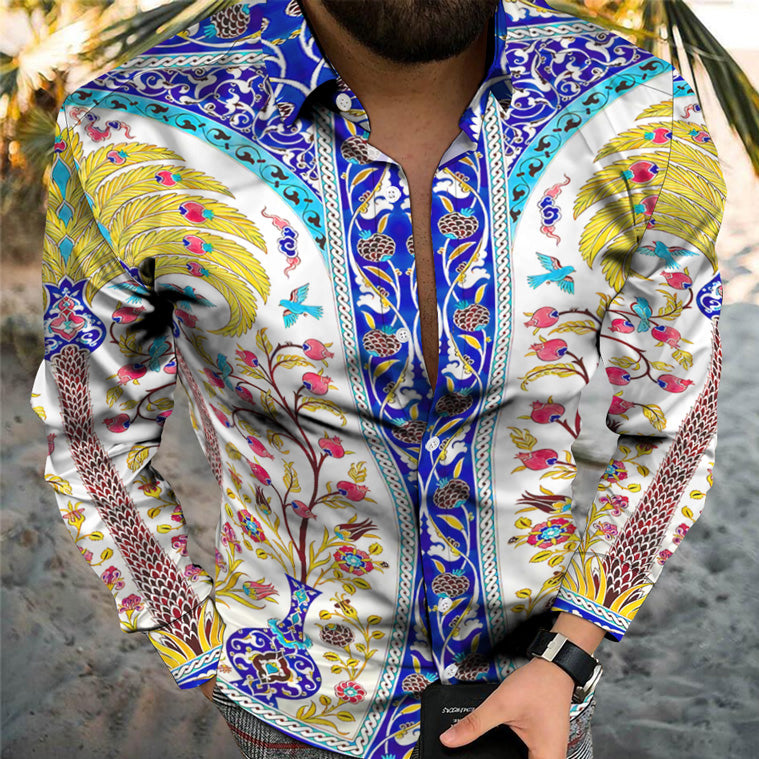 Unique Trend Personality Fashion Beach Vacation Long Sleeve Shirt