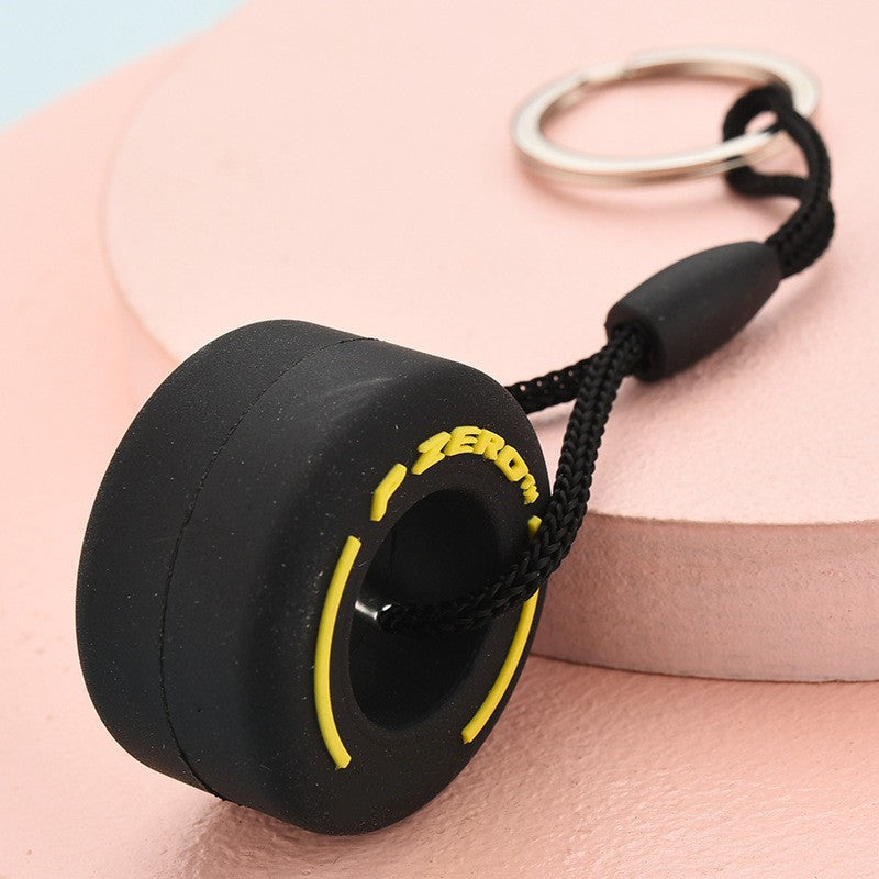 PVC Soft Rubber Tire Decoration Car Keychain