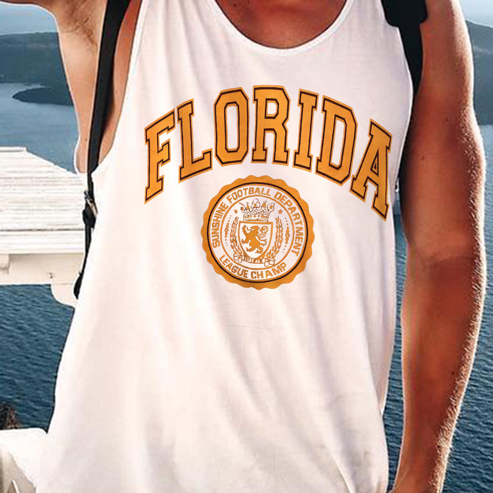 Alphabet Graphic Print Loose Casual Men's Tank Top