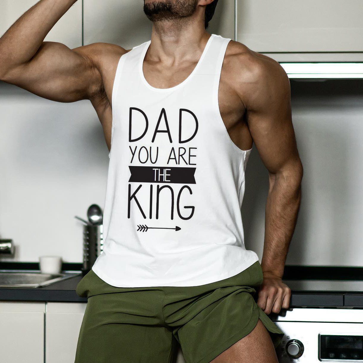 Letter Print Father's Day Casual Men's Tank Top
