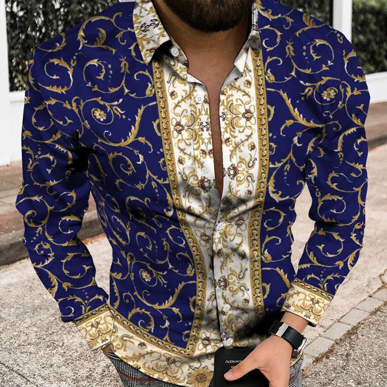 Clearance-Digital Printing Long Sleeve Shirt 3XL
