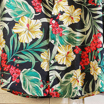 Fashion Casual Hawaiian Plant Print Resort Style Beach Suit