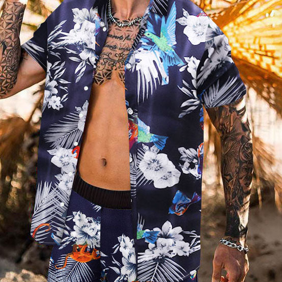 Fashion Casual Print Resort Style Suit