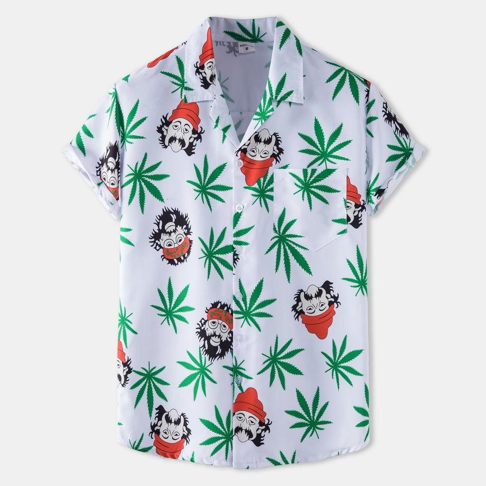 Casual Vacation Print Two-piece Suit