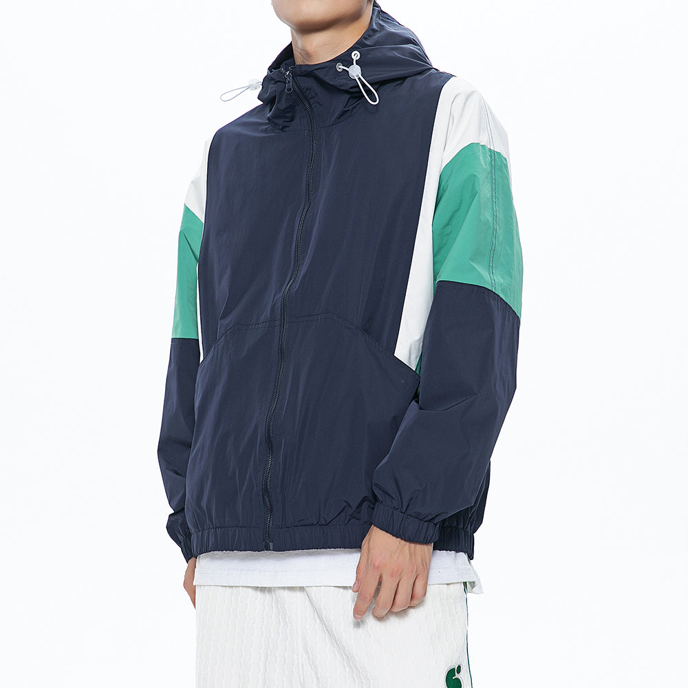 Men's Stitching Zipper Up Hoode Jackets