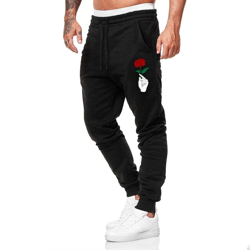 Clearance-Flowers Print Casual Sweatpants