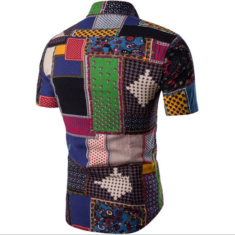 Men's lapel Print Two-piece Suit