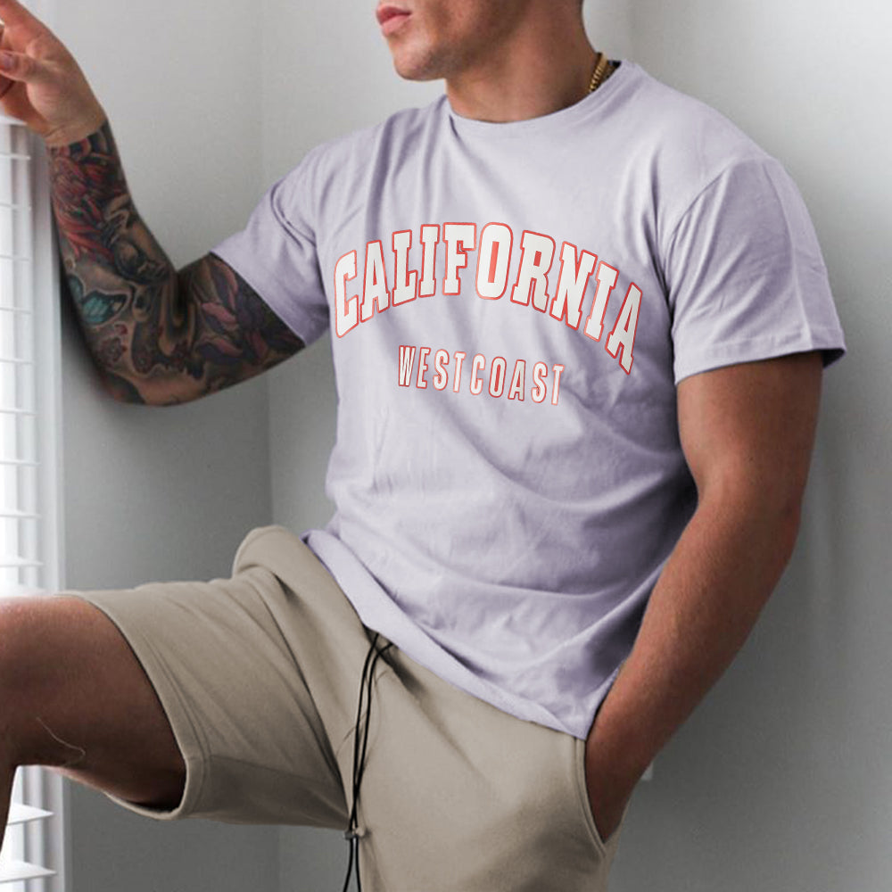California Men's Stylish Casual Short Sleeves Tracksuits