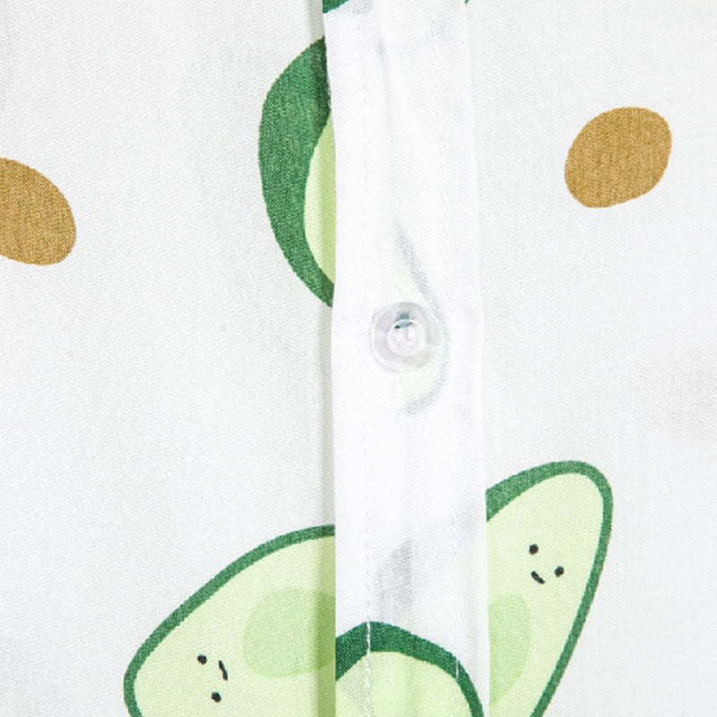 Cotton And Linen Printed Pocket Button-down Shirt
