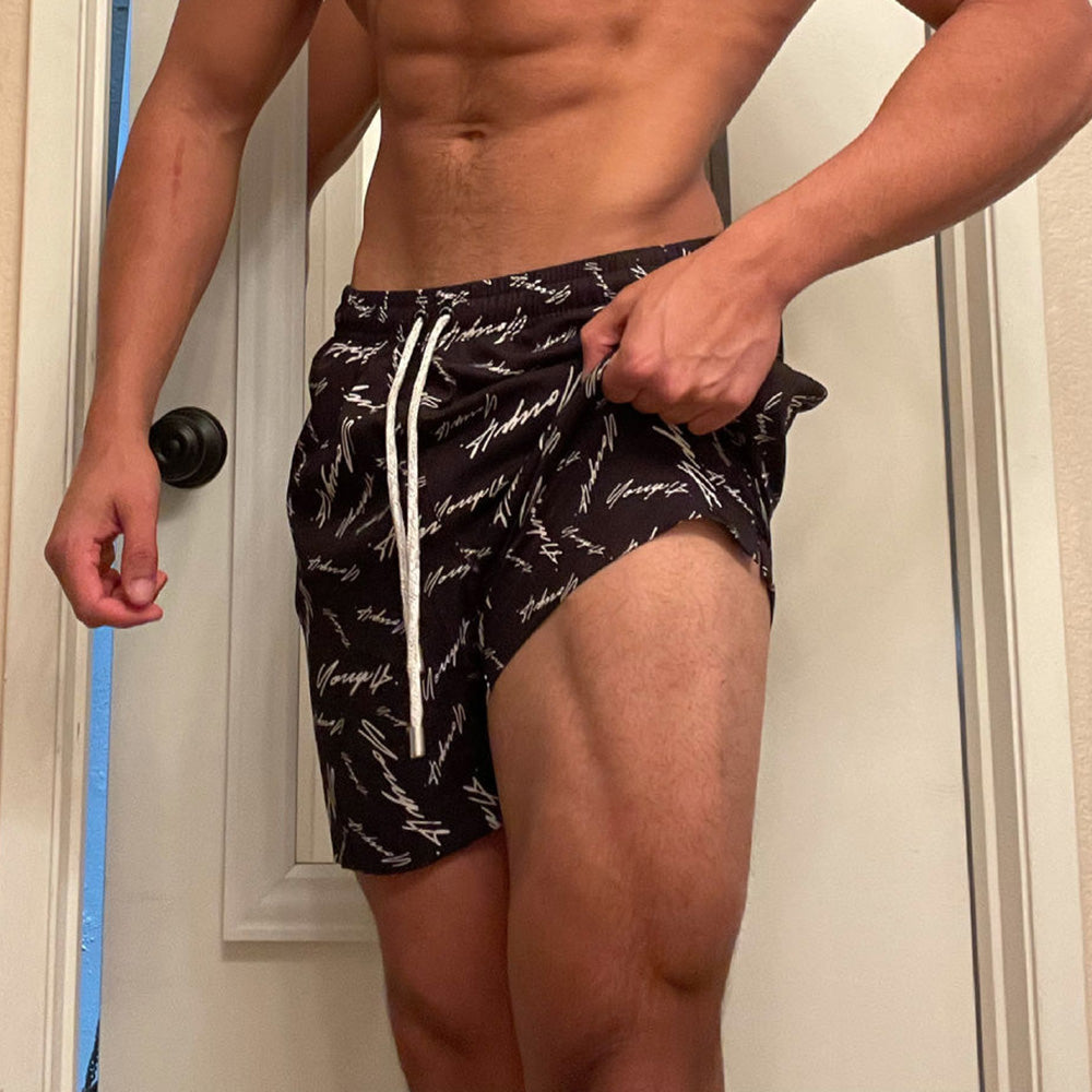 Letter Print Casual Beach Vacation Men's Shorts