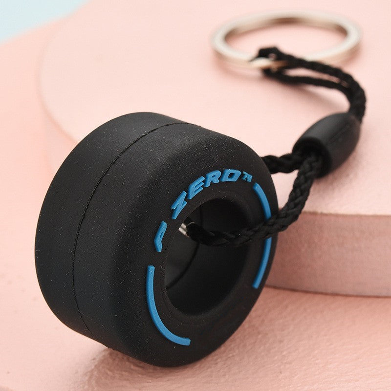 PVC Soft Rubber Tire Decoration Car Keychain