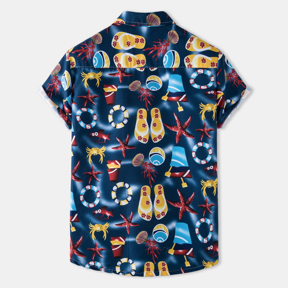 Casual Vacation Print Two-piece Suit