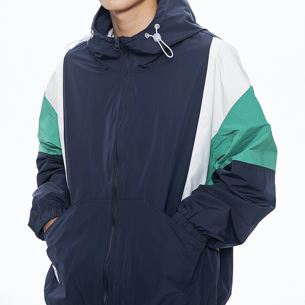 Men's Stitching Zipper Up Hoode Jackets