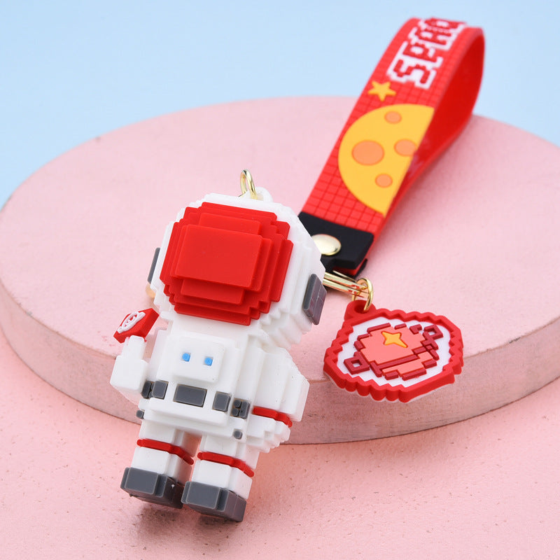 Building Block Space Astronaut Keychain