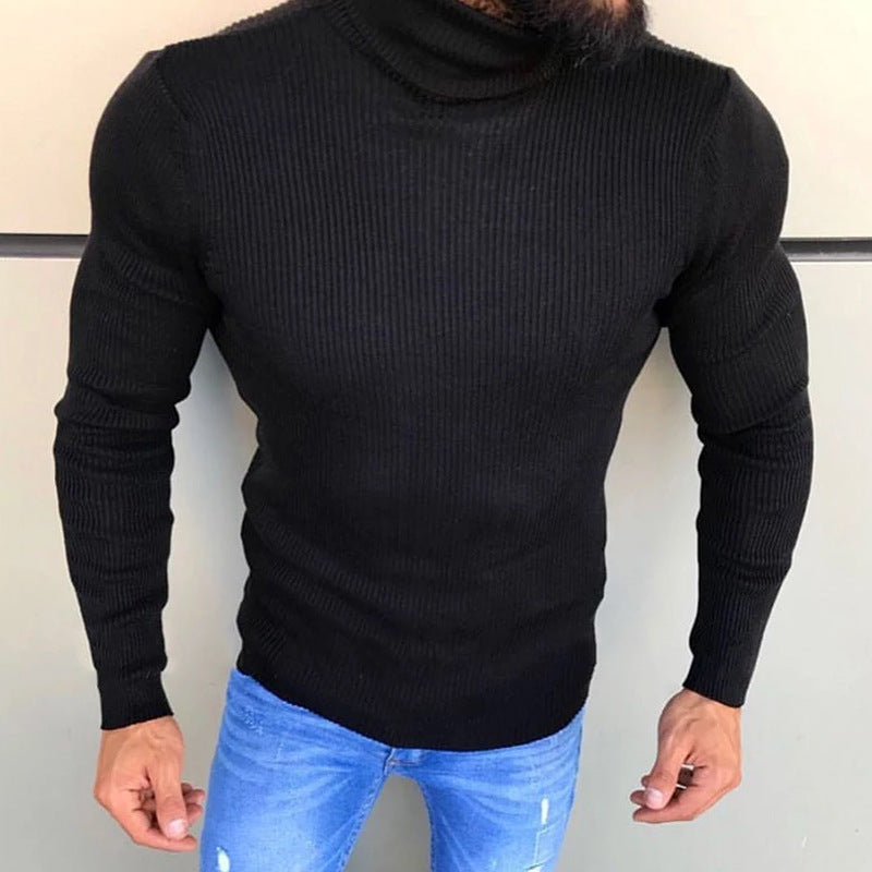 Men's Cozy Solid Color Turtleneck Sweater Knitwear