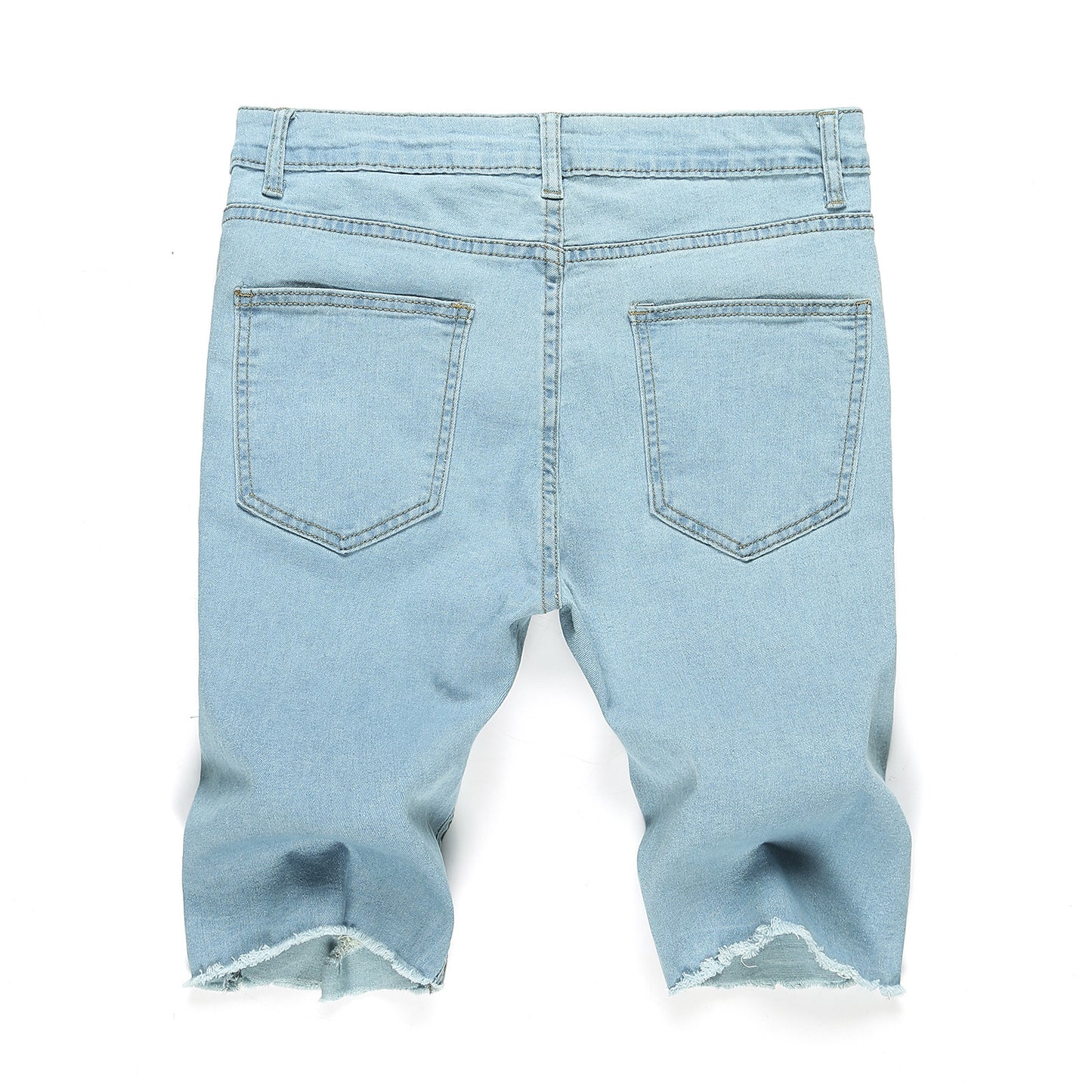 Casual Personality Denim Ripped Shorts Men's Five-point Pants