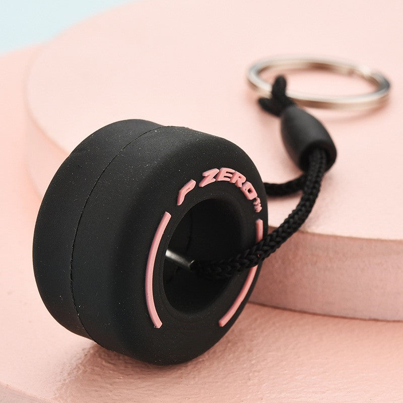 PVC Soft Rubber Tire Decoration Car Keychain