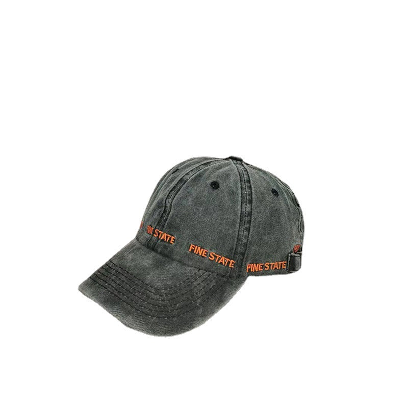 Vintage Distressed Washed Letter Embroidered Baseball Cap